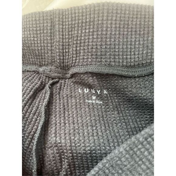 Lunya Restore Thermal Waffle Knit Draped Lounge Joggers Dark Gray NEW - Picture 10 of 10